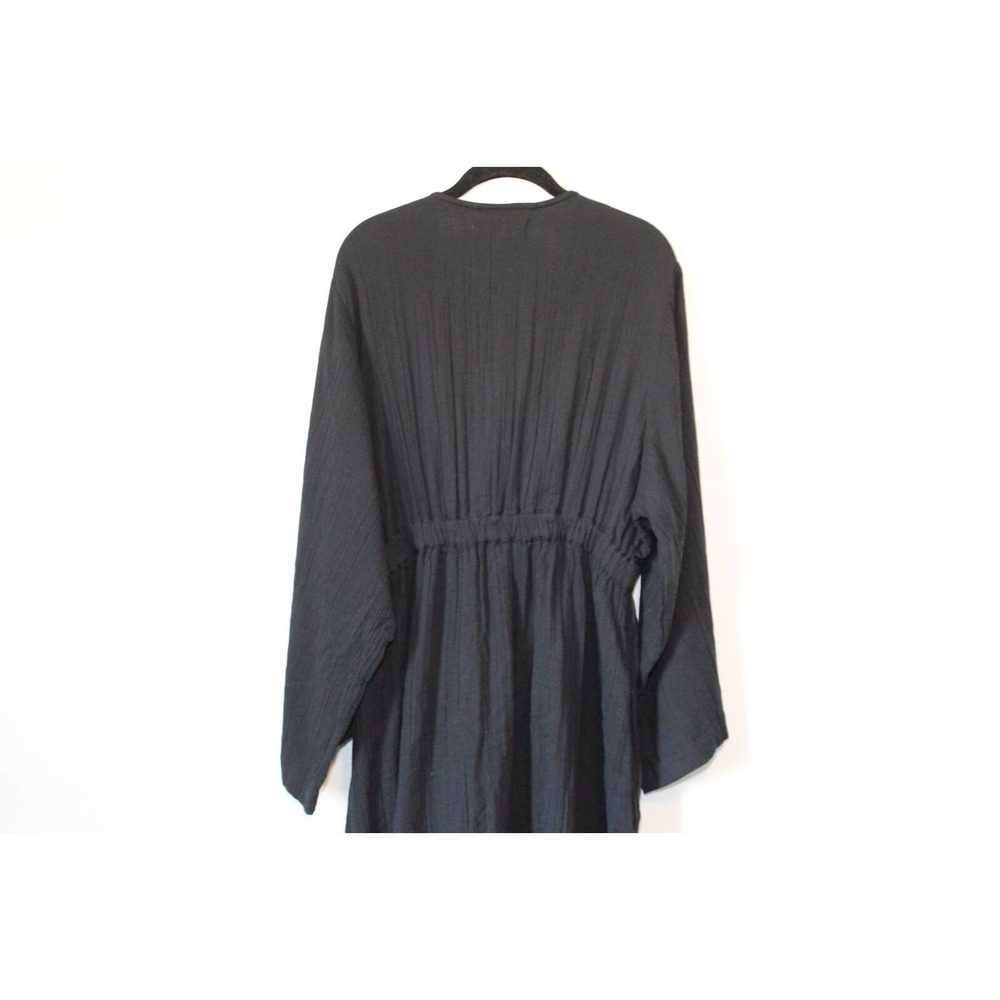 Mara Hoffman Blair Deep V-neck Long Sleeve Maxi Coverup Dress Black Large H14113 - Picture 13 of 16